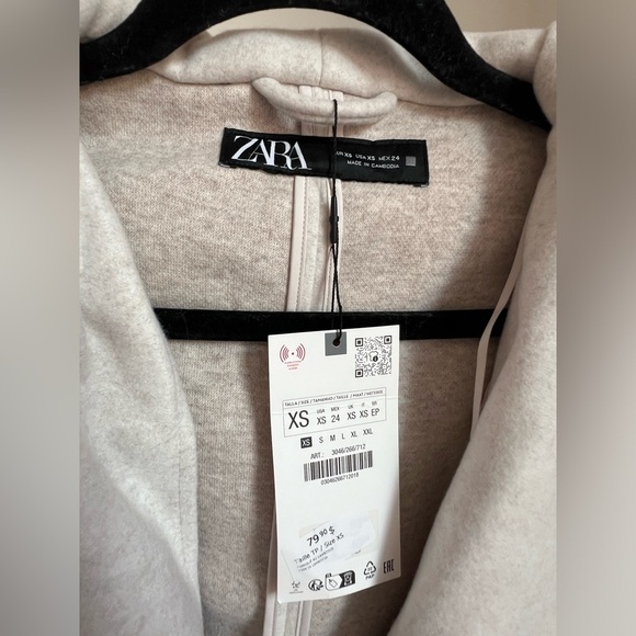 Zara belted soft hooded coat ecru - Picture 4 of 5